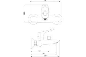 Смеситель для ванны с душем STWORKI by Damixa Малвик HFMA10300 черный - 2