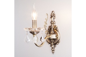 Бра Eurosvet Elisha 3281/1 античная бронза/прозрачный хрусталь Strotskis