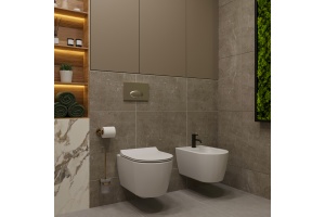 Комплект  Унитаз подвесной STWORKI Ноттвиль SETK3104-2616 безободковый, с микролифтом + Биде подвесное STWORKI Ноттвиль K3106-2605 - 3