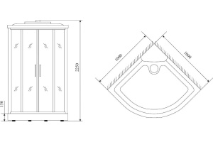 Душевая кабина Timo Lux 100x100 см (T-7701) - 3
