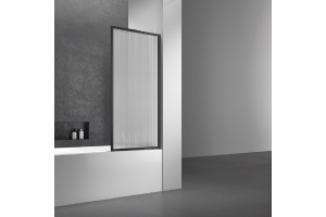 Шторка на ванну Vincea 70х140 профиль черный стекло рифленое 