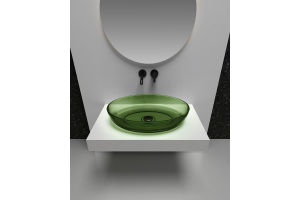 Раковина накладная прозрачная ABBER Kristall AT2801Emerald зеленая - 3