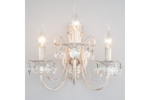 Бра Eurosvet Alda 3305/3  белый с золотом/прозрачный хрусталь Strotskis