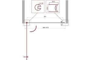 Душевая дверь BelBagno Uno 100 хром (UNO-B-1-100-P-Cr) - 3