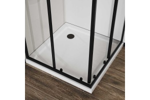 Душевой уголок Vincea City 90х90 профиль черный стекло прозрачное - 3