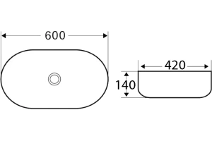 Раковина накладная BelBagno 60 см черный матовый (BB1084-H301) - 3