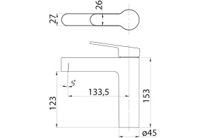 Смеситель для раковины BelBagno Delta золото (DEL-LVM-BORO) - 2