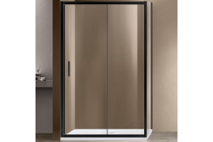 Душевой уголок Vincea Garda 140х80 черный стекло прозрачное