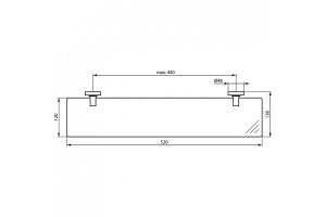 Полка Ideal Standard IOM матовое стекло черный - 3