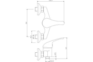 Смеситель для душа Rossinka  хром (Y40-41) - 2