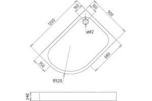 Душевой поддон Gemy  120x90 см (ST20 R) - 2