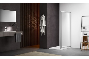 AQ NAA 6211-80 Душевая дверь, распашная 800x2000 профиль хром, стекло прозрачное - 3