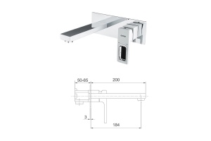 Смеситель для раковины встраиваемый Gappo белый хром - 2