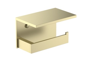 Держатель туалетной бумаги с полкой для телефона Timo Petruma золото матовое