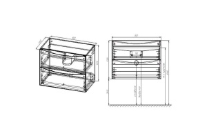 Тумба с раковиной Vincea Gio Mia 80 темное дерево - 3