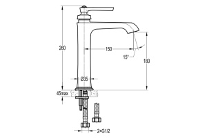 Swedbe Terracotta Art Высокий смеситель для раковины, 2501 - 2