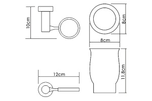 Стакан для зубных щеток WasserKRAFT хром - белый - 3