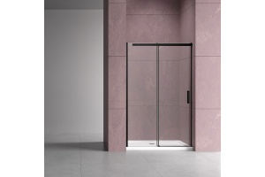 Душевая дверь в нишу Vincea Dice 110x200 профиль черный стекло прозрачное