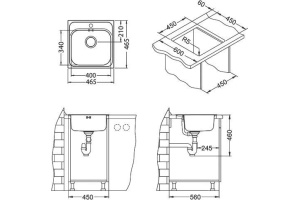 Мойка кухонная Alveus Basic 140 корзинчатый вентиль - 3