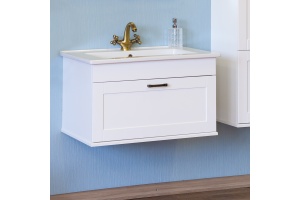 Тумба с раковиной Sanflor Ванесса 75 подвесная, белая