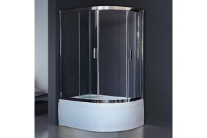 Душевой уголок Royal Bath BK 120х80 L с поддоном профиль белый стекло прозрачное