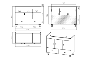 Тумба под раковину Misty Дива 105 белая глянцевая - 3