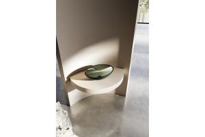 Раковина накладная прозрачная ABBER Kristall AT2802Vesuvian оливковая - 2