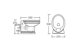 Унитаз подвесной Ceramalux Classic белый (1412) - 2