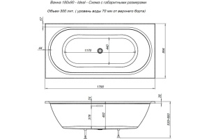 Акриловая ванна Aquanet Ideal 180x90 - 3