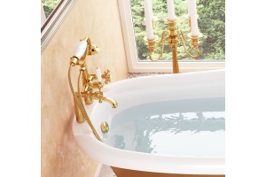 Смеситель Фэма Classico для ванны с душем на мини-колоннах, золото - 2