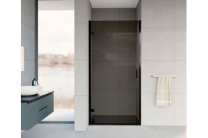 Душевая дверь в нишу Vincea Flex VDP-1F900CGB 90 см, хром, черный профиль, стекло тонированное - 2