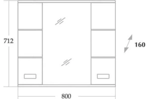 Зеркало-шкаф Onika Балтика 80 с подсветкой, белый (208024) - 3