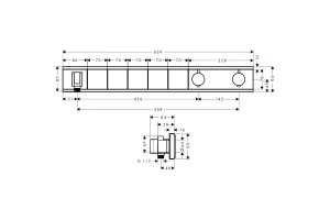 Термостат hansgrohe RainSelect для 5 потребителей, хром 15358000 - 2