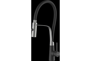 Смеситель для кухни Wasserkraft черный - сталь 