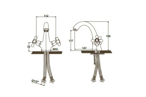 Смеситель Kaiser Carlson Style 44311-1 для раковины, бронза - 2