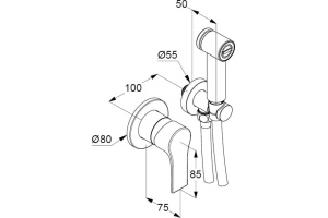 Гигиенический душ Kludi Bozz со смесителем 489980565 - 2