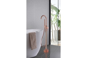 Смеситель для ванны напольный Abber Wasser Kreis розовое золото - 2