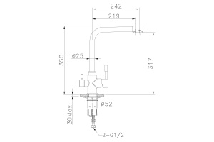 Смеситель для кухонной мойки Lemark Expert черный металлик (LM5060S) - 2