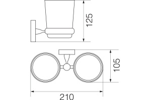 Стакан Veragio Bonjour VR.BNR-7842.CR двойной, хром - 2