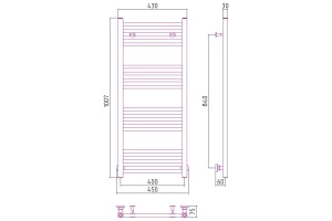Полотенцесушитель водяной ДР МОДУС 1000х400 (Без покрытия) - 3