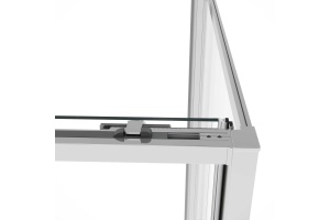 Душевой уголок Vincea Slim Soft 100х100 профиль хром стекло прозрачное  - 3