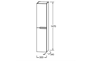 EB1892LRU-G1C Nona Колонна 147х34 см, шарниры слева, глянцевый белый - 2