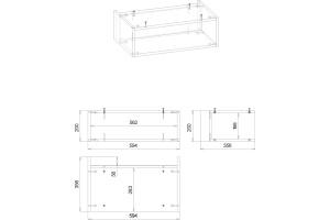 Полка Бриклаер Кристалл 60 под тумбу, муссон - 3