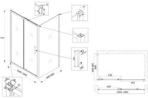 Душевой уголок Veconi Rovigo RV-072 110x70 профиль хром (RV072-11070-01-C4) - 3