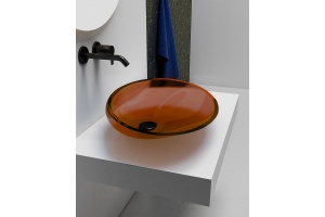 Накладная раковина Abber Kristall 54 коричневая - 2