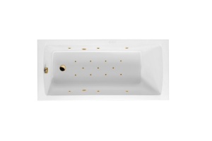 Ванна акриловая Excellent Aquaria Relax 140x70 с гидромассажем белый - золото