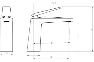 Смеситель Boheme Venturo 371-SGM для раковины, shine gun metall - 2