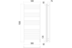 Электрический полотенцесушитель Terminus Ното П15 500х1300 Хром - 3