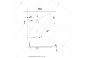 Душевой поддон трапеция RGW ST/T-W 16155100-01 - 2
