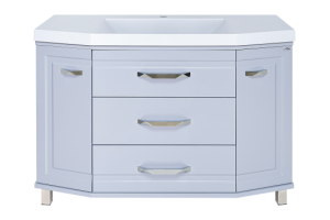 Тумба с раковиной Misty Терра 110 серая глянцевая